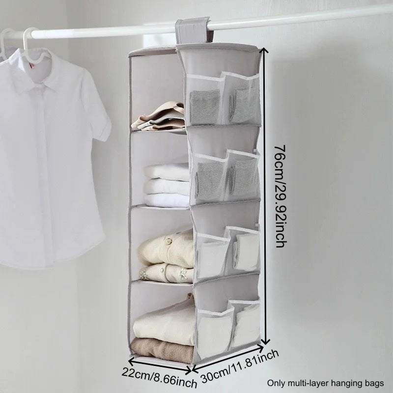 Foldable Hanging Closet Organizer – Clothes, Bags & Shoes