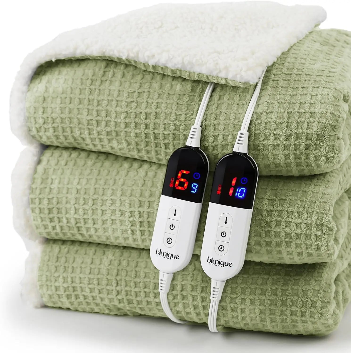 Queen Size Electric Heated Blanket – Sherpa Fleece, 6 Heat Levels, ETL Certified Electric Blanket Peaceful Pleasures Health and Wellness United States