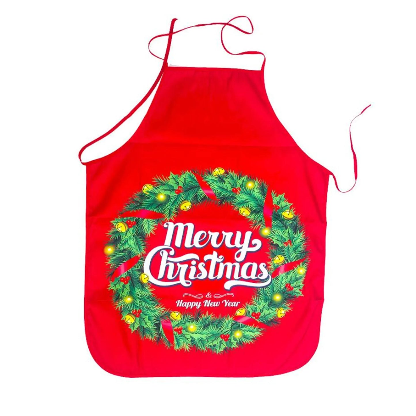 Aprons Sleeveless Dirt-proof Fabric Printed Halter Straps Christmas Apron Household Kitchen Cleaning Accessories Peaceful Pleasures Health and Wellness