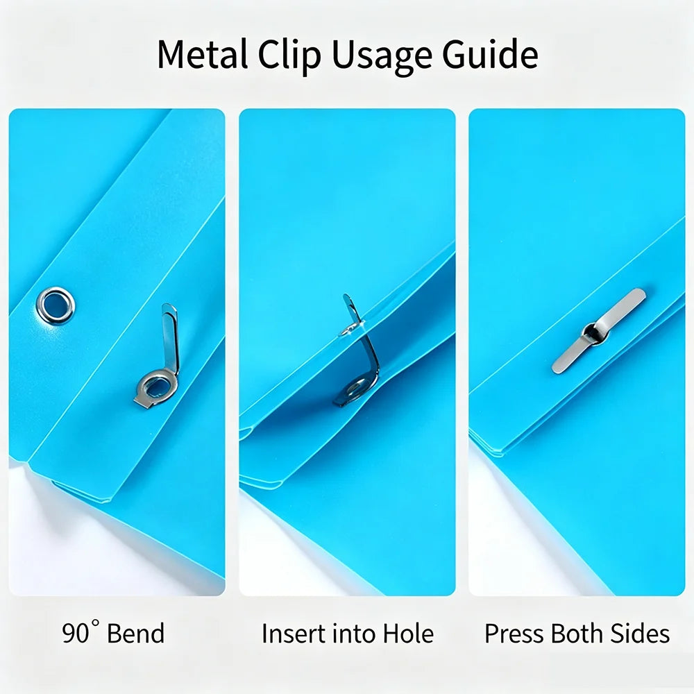 A4 Office Folder Tadpole Clip Double Mouth File Bag Archive Contract