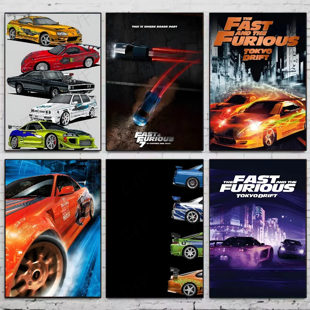 Poster classic movie F-Fast and Furious Poster HD art sticky wall waterproof home living room bedroom bar aesthetic decor Peaceful Pleasures Health and Wellness