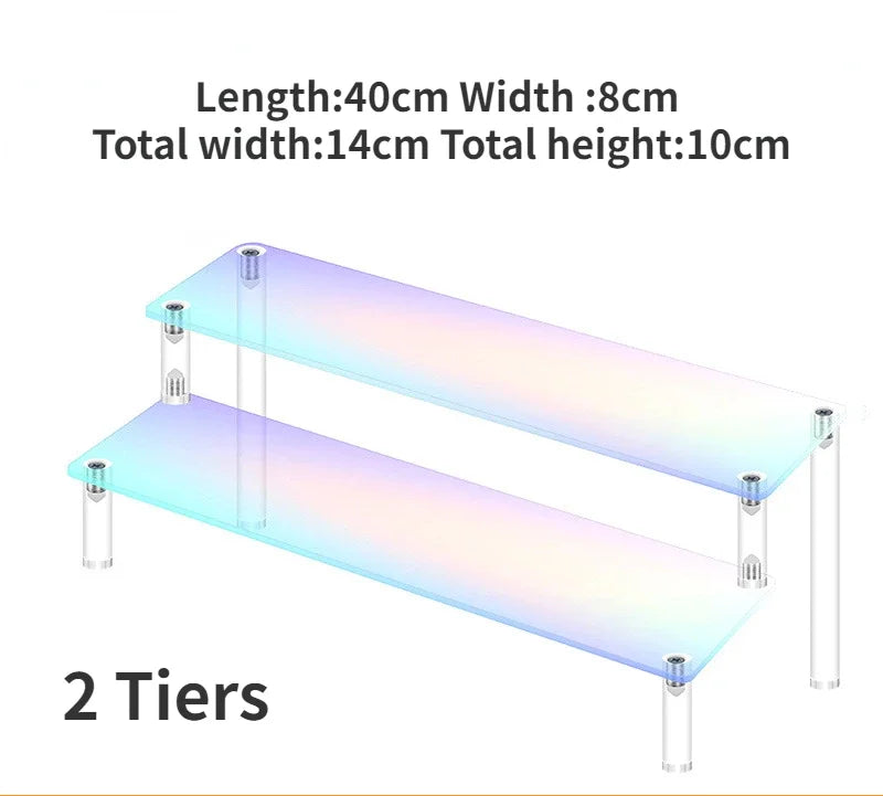 Iridescent Acrylic Display Riser Stand 1–5 Tier Shelf Organizer