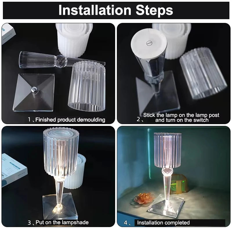 DIY Epoxy Resin Lamp Silicone Mold | Diamond Crystal Pattern