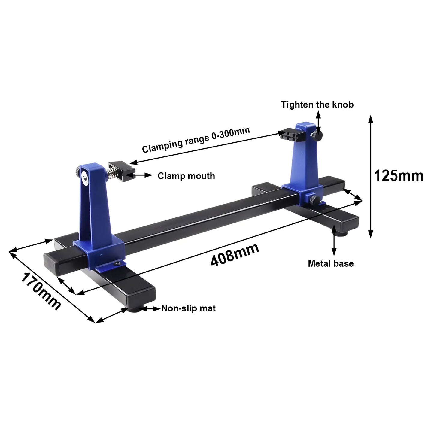 0–300mm PCB Holder Stand | 360° Rotation Soldering Clamp