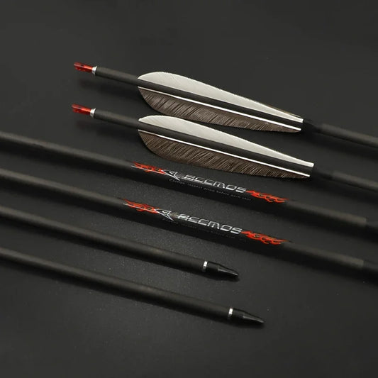 6 Turkey Feather Arrow ID6 2 Pure Carbon Spine 300 350 400 500 600 Peaceful Pleasures Health and Wellness 12pc sp600
