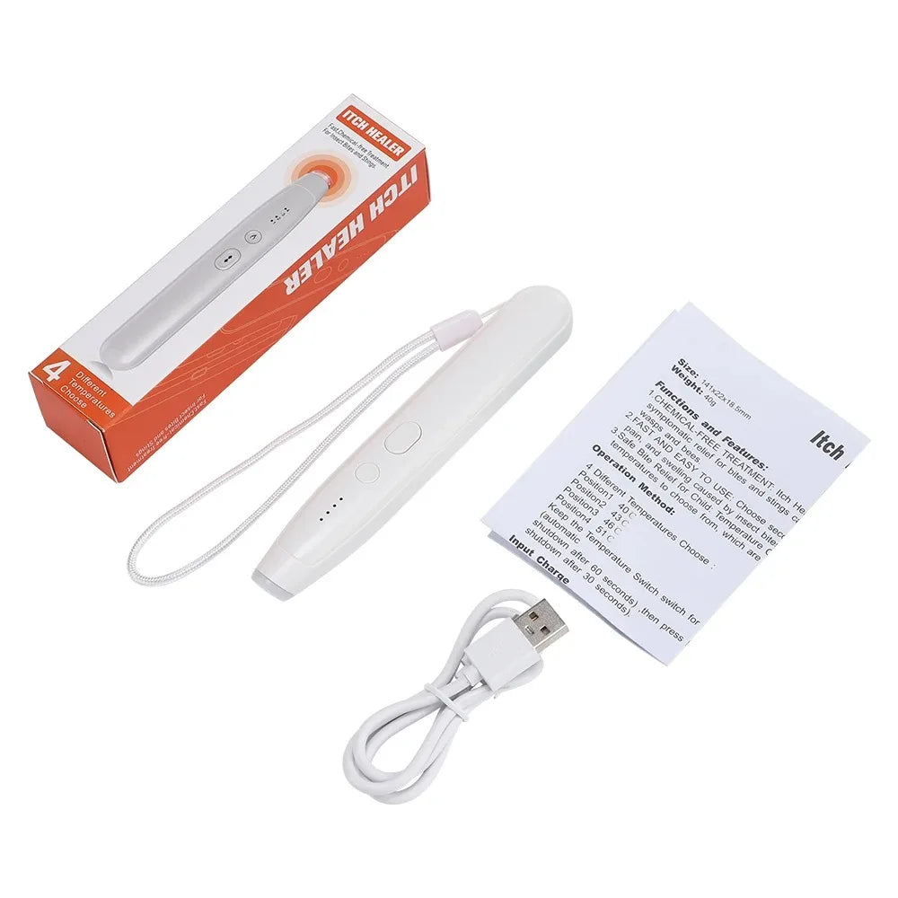 Rechargeable Thermal Pulse Anti-Itch Pen Portable Chemical-Free Mosquito Bug Bite Relieve Itching for Adult Kids Outdoor Camping Peaceful Pleasures Health and Wellness Itch Relief Pen