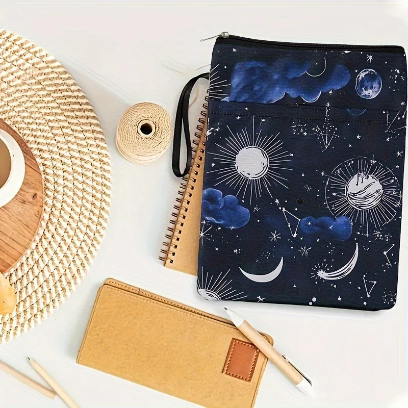 Book Sleeve with Zipper – Washable Fabric Book Cover Protector