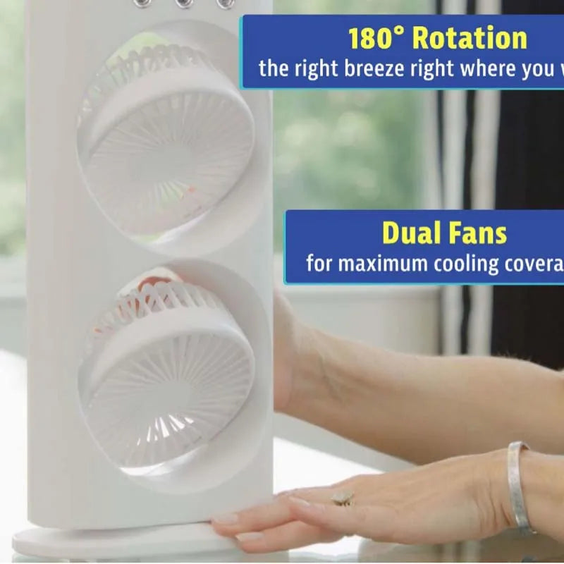 Factory Sell Usb 3-Speed Plastic Misting Fan Desktop Air Conditioning Fan Humidification Cooling 3hole Spray Fan Car Outdoor Peaceful Pleasures Health and Wellness