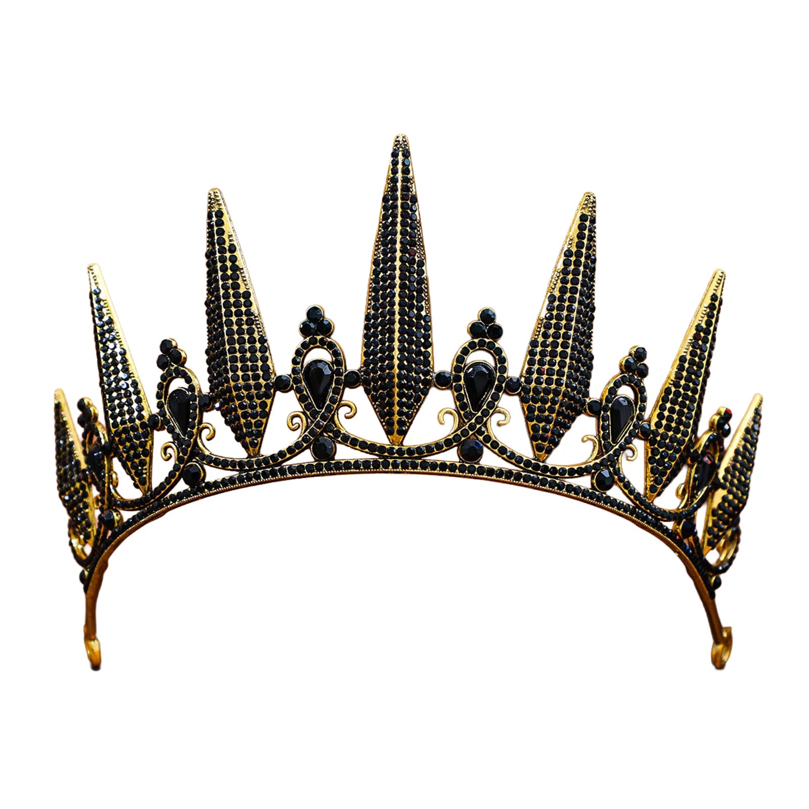 Bridal Rhinestone Crown Headband Alloy Crystal Wedding Party Accessory Peaceful Pleasures Health and Wellness black