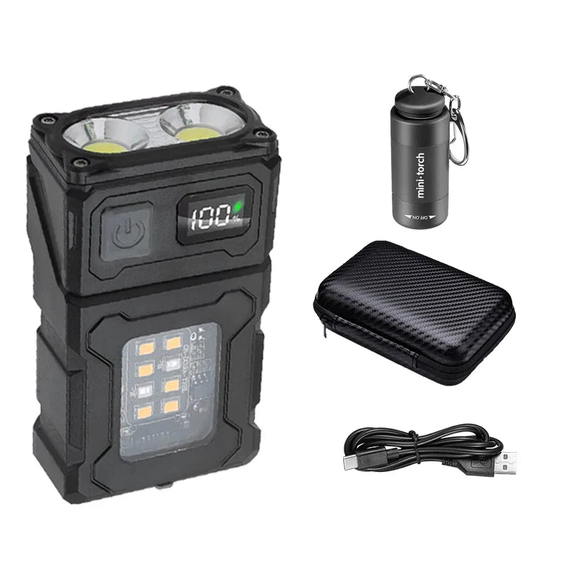Mini Rechargeable LED Flashlight 800LM | Clip-On Magnetic Torch