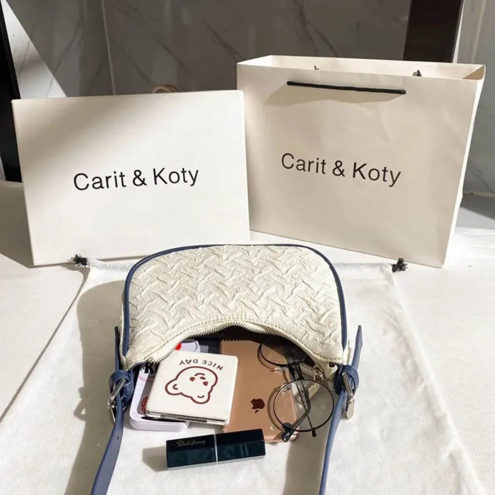 Original design advanced sense this year's popular pleated bag female summer niche design crescent bag underarm bag shoulder Peaceful Pleasures Health and Wellness