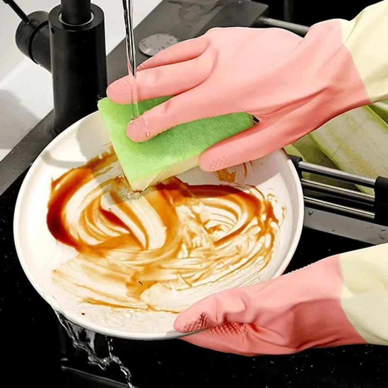 Thickened Rubber Dishwashing Gloves – Kitchen & Cleaning