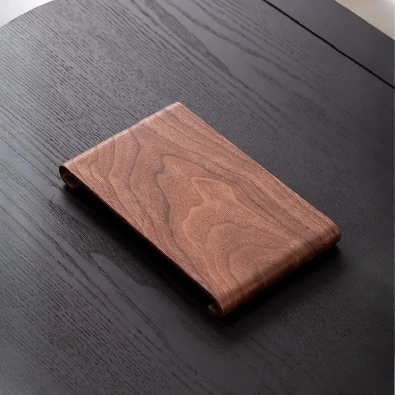 Creative rectangular wooden desktop display rack Hotel Home Coffee Table Decorative Plate Retro Style Heat-resistant Thick Tray Peaceful Pleasures Health and Wellness