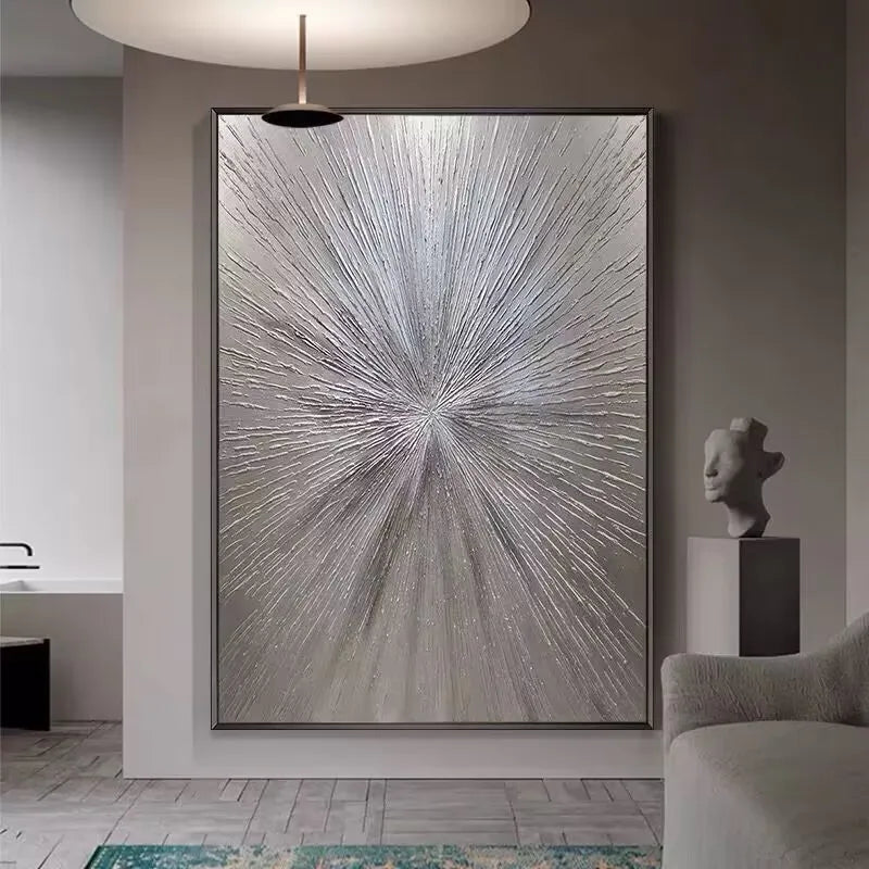 Golden Lines Decoration Painting, Abstract Texture Hanging Painting, Modern Sofa Background Wall Decoration, Living Room Bedroom Peaceful Pleasures Health and Wellness No frame 1 130cmx250cm