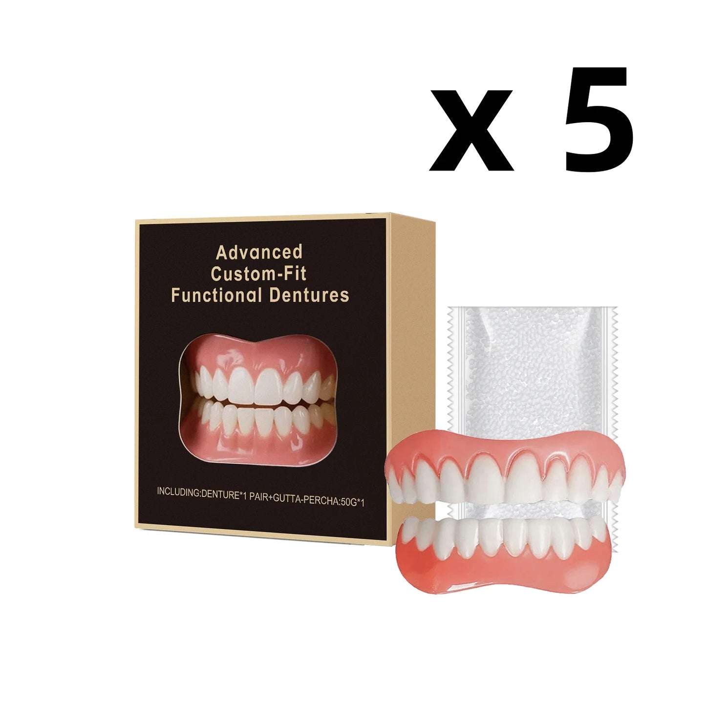 Silicone Denture Kit – Full Set False Teeth for Men & Women