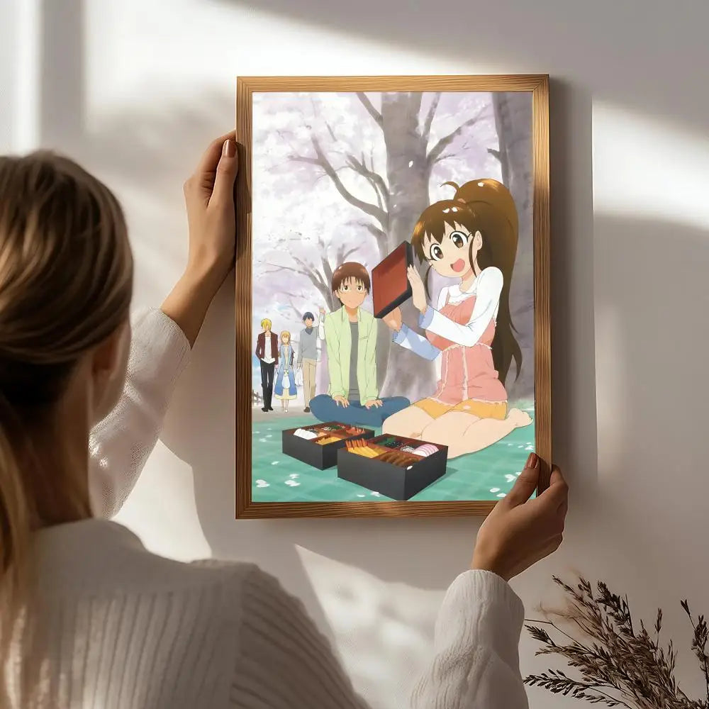 Anime W-Working!! Poster HD Self Adhesive Waterproof Wall Art Ideal for Home Office Dorm Bedroom Great Gift Peaceful Pleasures Health and Wellness White4 50X70cmNoframe