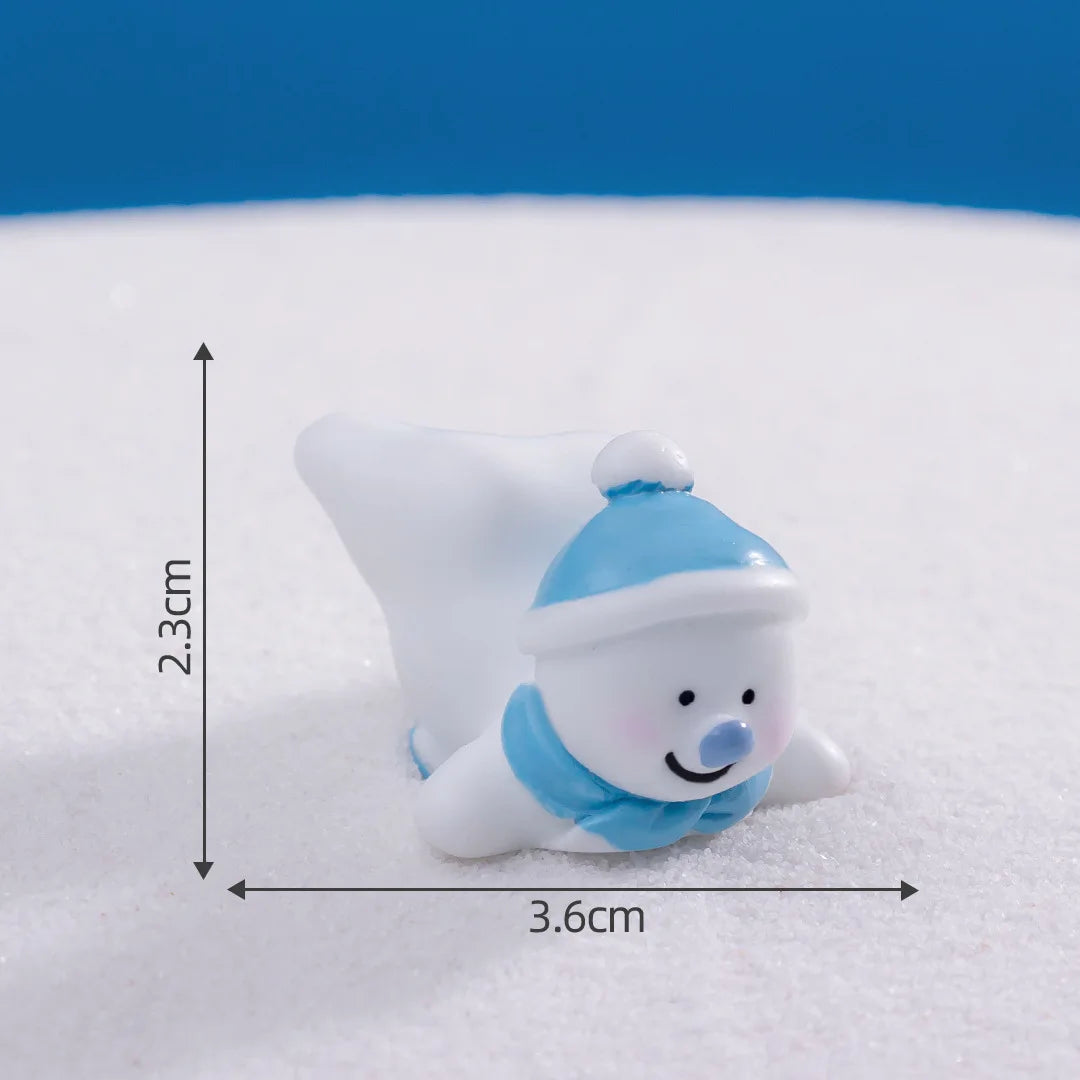 Mini Christmas Snowman Figurine Cartoon Snow Man Doll Miniature Snowman Statue Desktop Micro Landscape Accessories Home Decor Peaceful Pleasures Health and Wellness 2