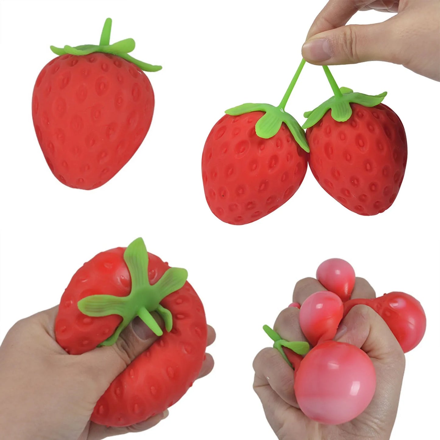 Soft Strawberry Fruit Squishy Toy – Slow Rising Stress Relief for Kids & Adults, Squeeze Anti-Anxiety Sensory Fidget Toy Peaceful Pleasures Health and Wellness