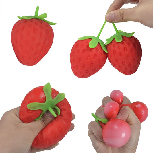 Soft Strawberry Fruit Squishy Toy – Slow Rising Stress Relief for Kids & Adults, Squeeze Anti-Anxiety Sensory Fidget Toy Peaceful Pleasures Health and Wellness