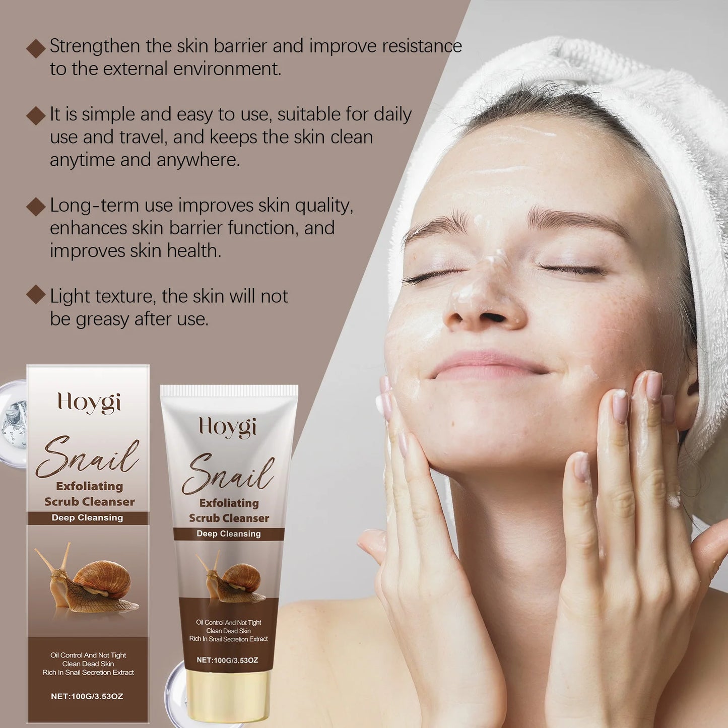 Snail Mucin Exfoliating Face Wash – Brighten & Hydrate 100g