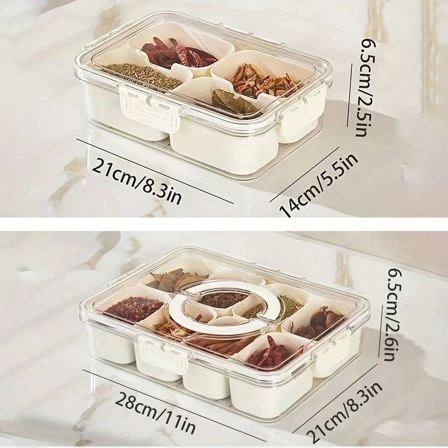 Divided Snack Box Container – 4 or 8 Grid Portable Food Storage & Salad Organizer