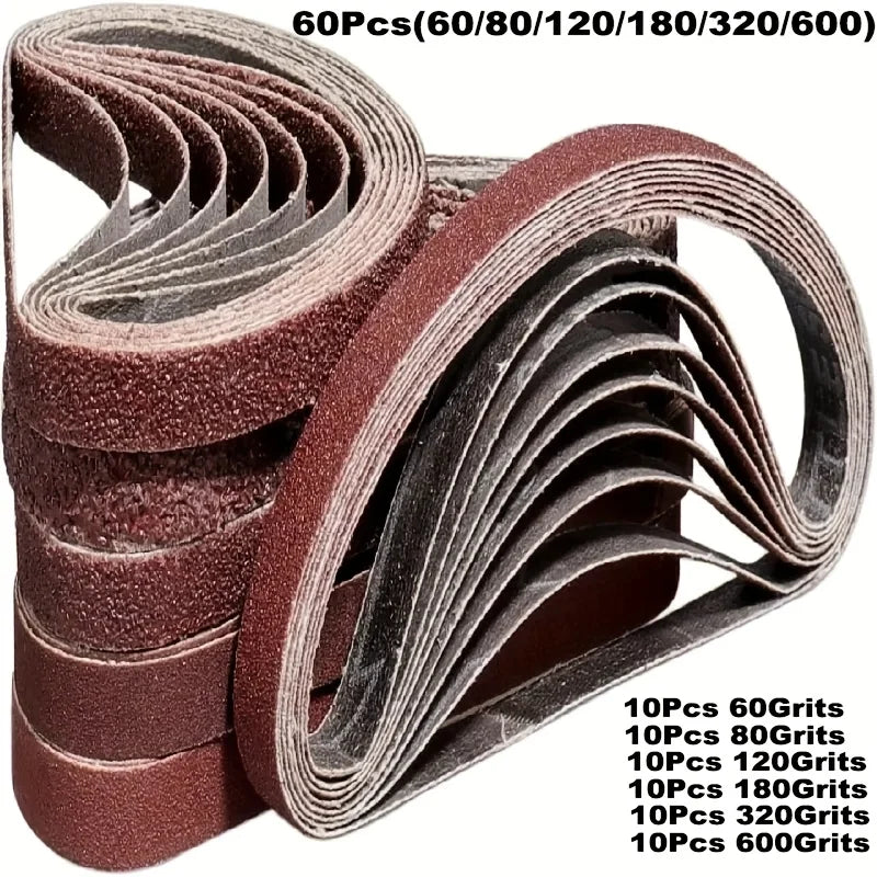 60 Strips 3 8X13 Inches 10X330mm Alumina Sand Suitable Wood Grinding