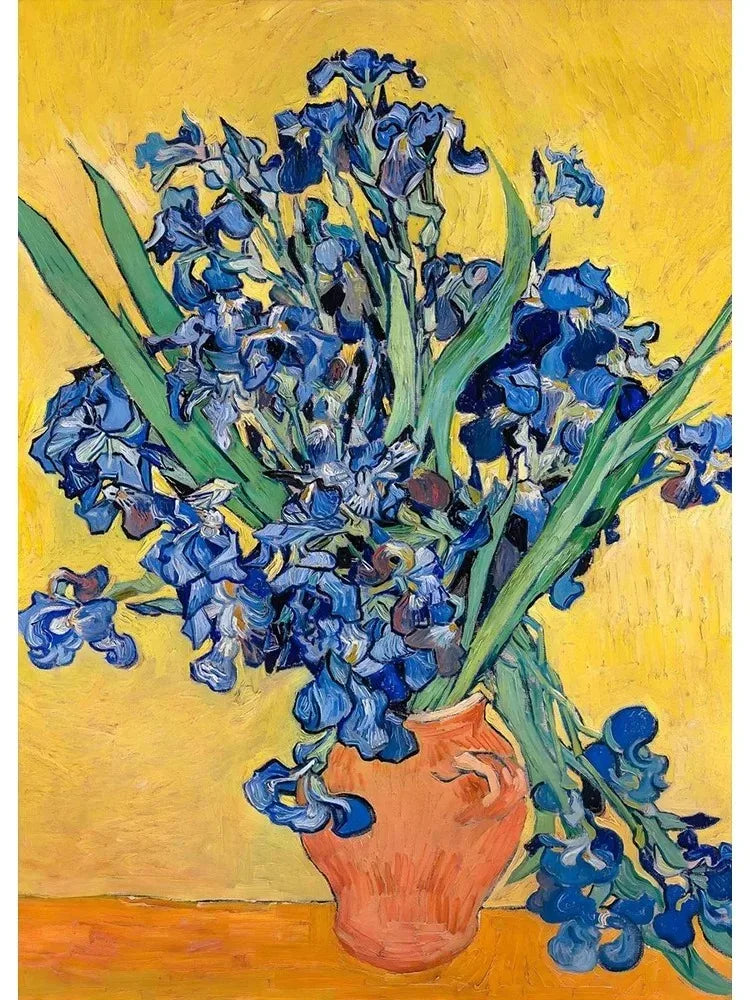 Vincent Van Gogh Classic Collection Art Poster Canvas Painting Terrace At Night Irises Wall Picture Print Living Room Home Decor Peaceful Pleasures Health and Wellness 20X30CM A11