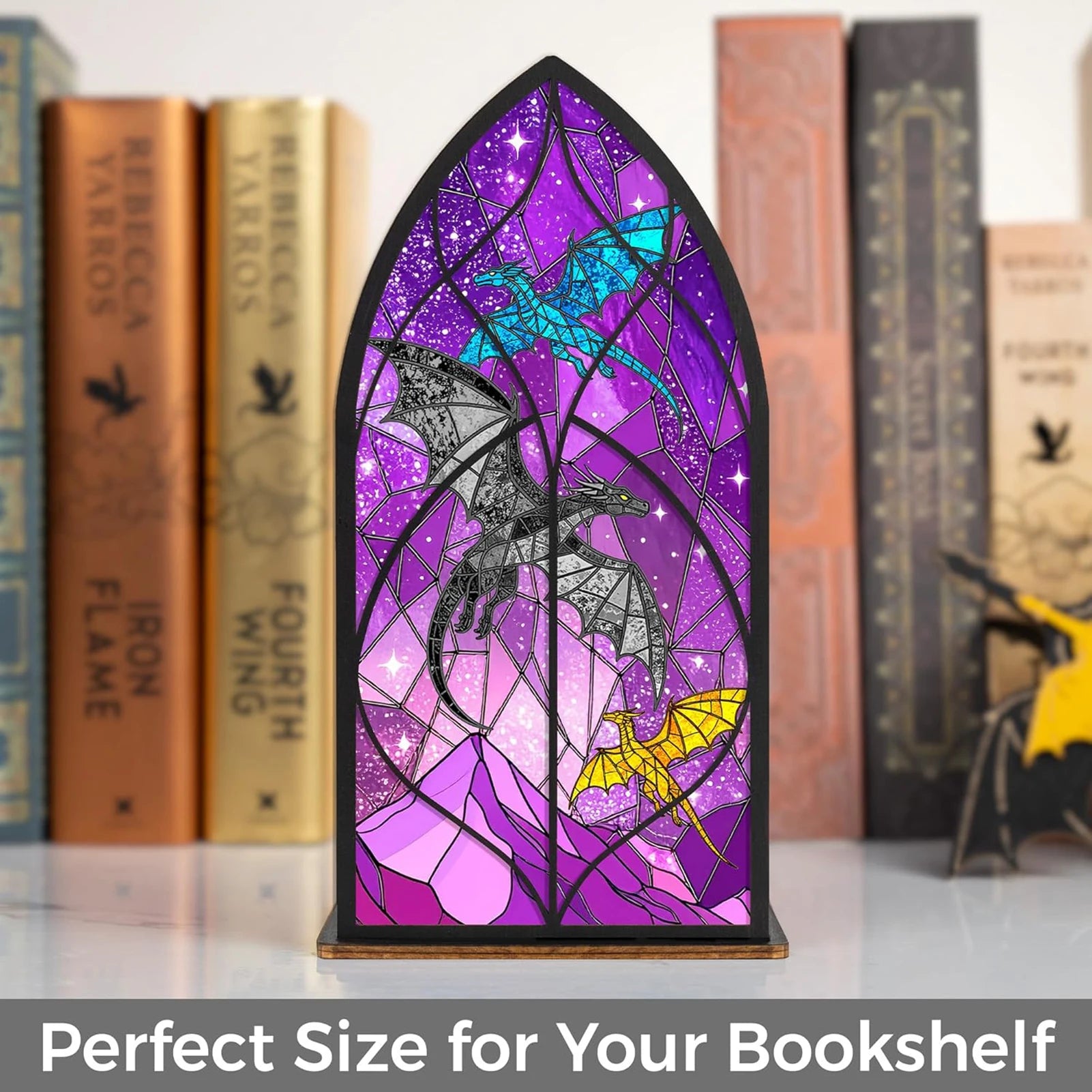 Dragon Bookend Wooden Shelf Decor Fantasy Style Book Holder for Readers Natural Wood Study Room Decoration Gifta Peaceful Pleasures Health and Wellness