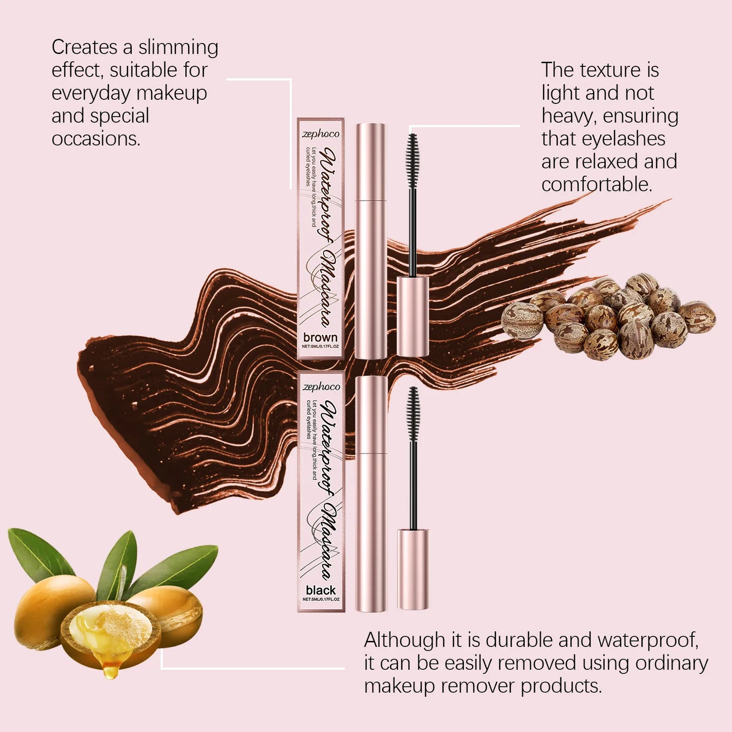 Zephoco Curling Mascara | Waterproof Lengthening Volumizing