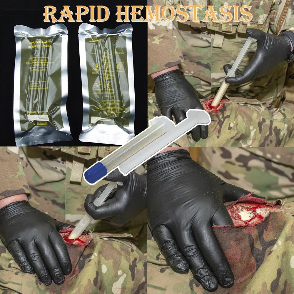 6g Chitosan Powder Applicator with Fast Hemostatic Granule Bandage Medical Care for Tactical Emergency External Use Survival Kit Peaceful Pleasures Health and Wellness