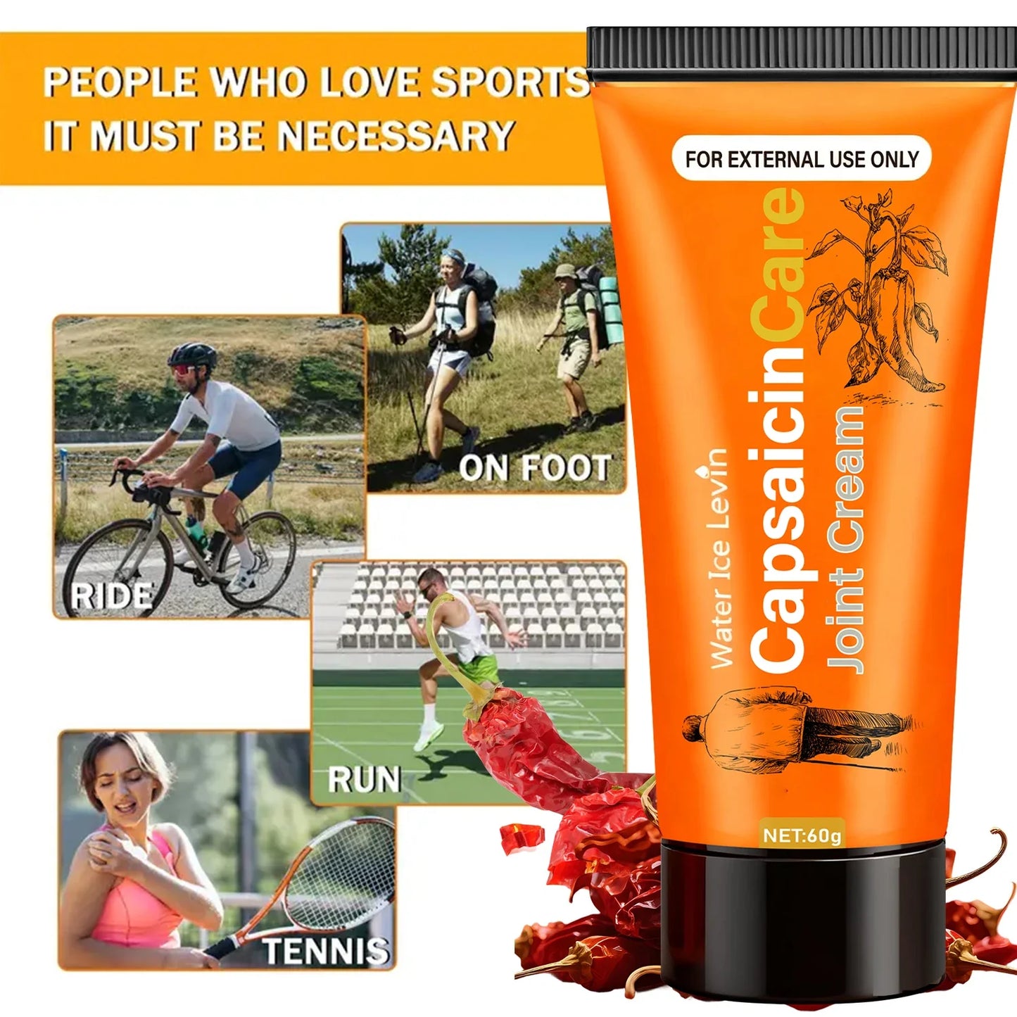 Capsaicin Joint Cream with Glucosamine & Vitamin C – 60g