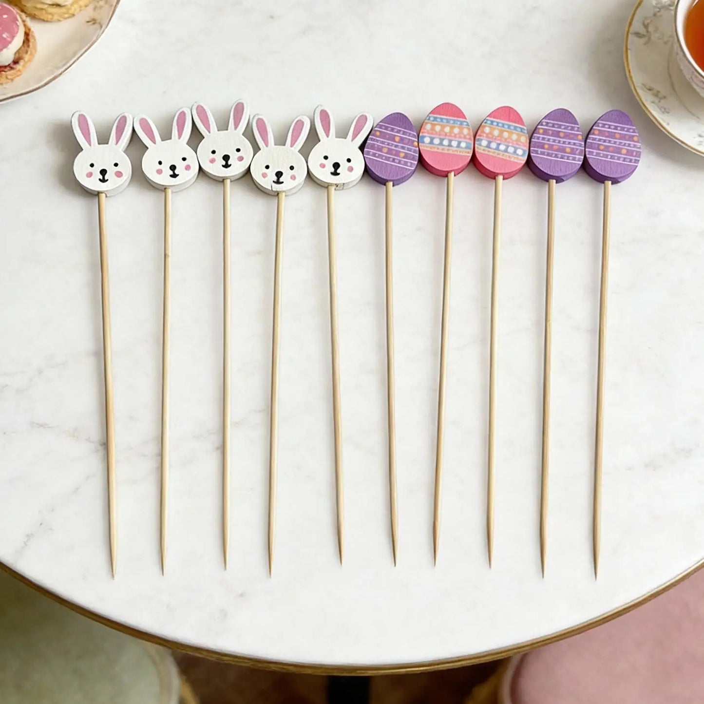 100-Piece Easter Cocktail Picks | Bunny & Egg Party Toppers