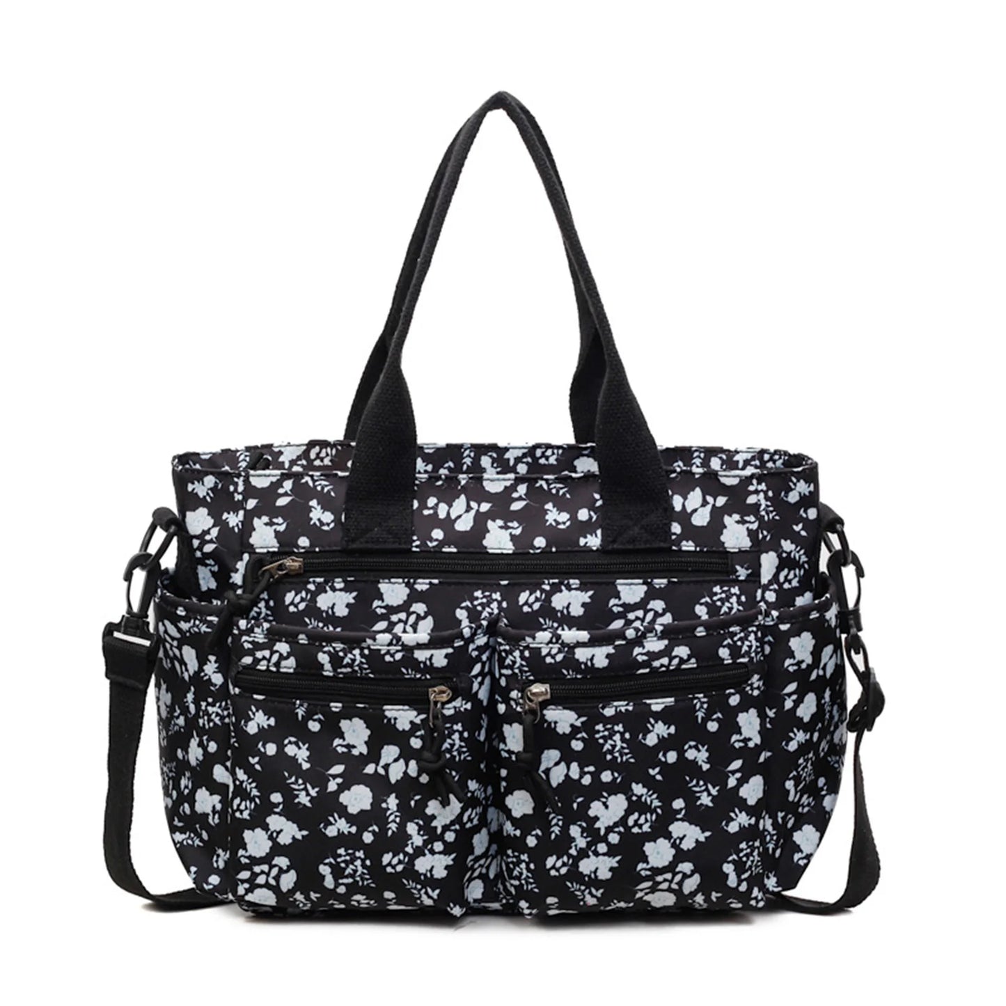 Large Capacity Shoulder Bag Korean Style Fashion Tote Handbag With Adjustable Strap For Daily Use Peaceful Pleasures Health and Wellness Black