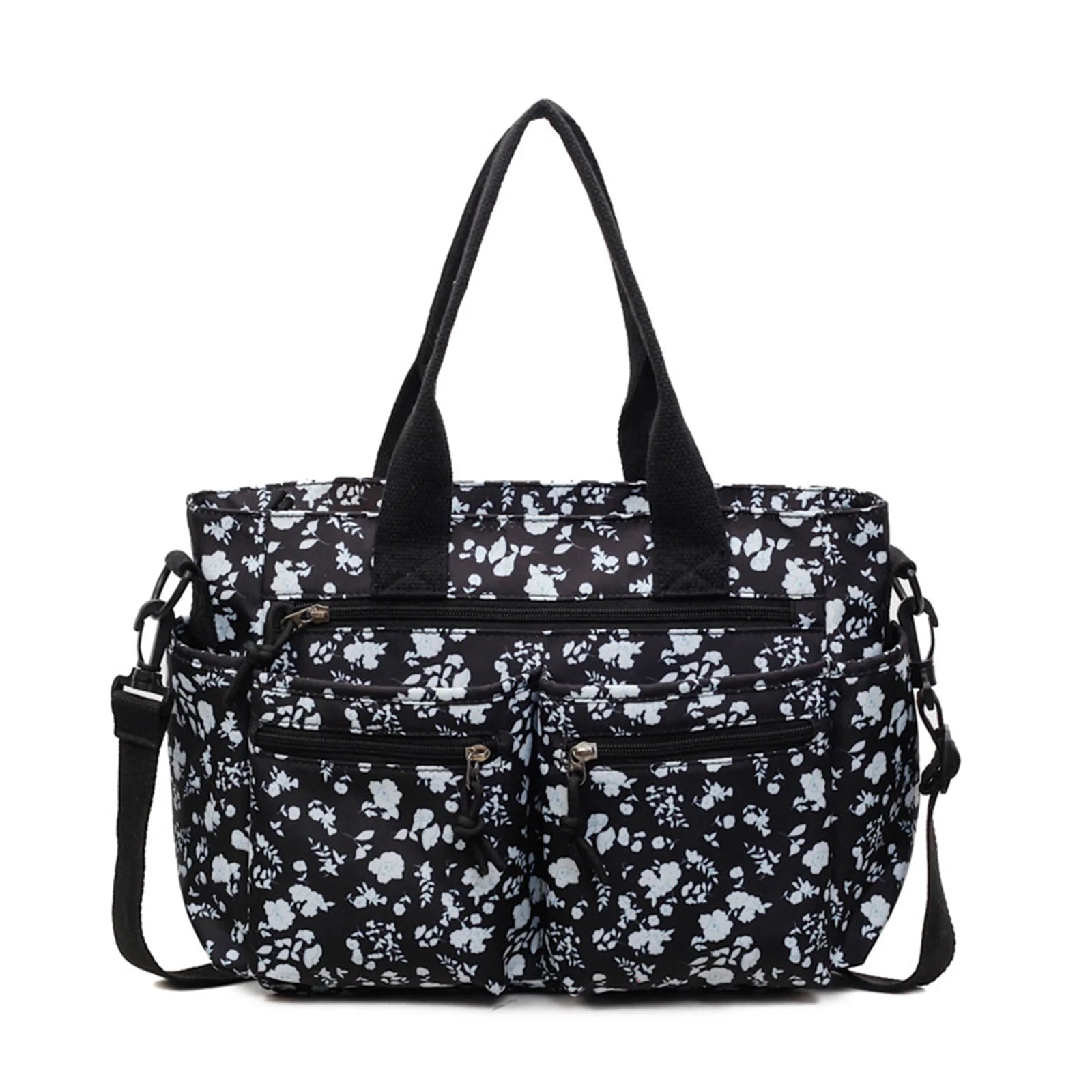 Large Capacity Shoulder Bag Korean Style Fashion Tote Handbag With Adjustable Strap For Daily Use Peaceful Pleasures Health and Wellness Black