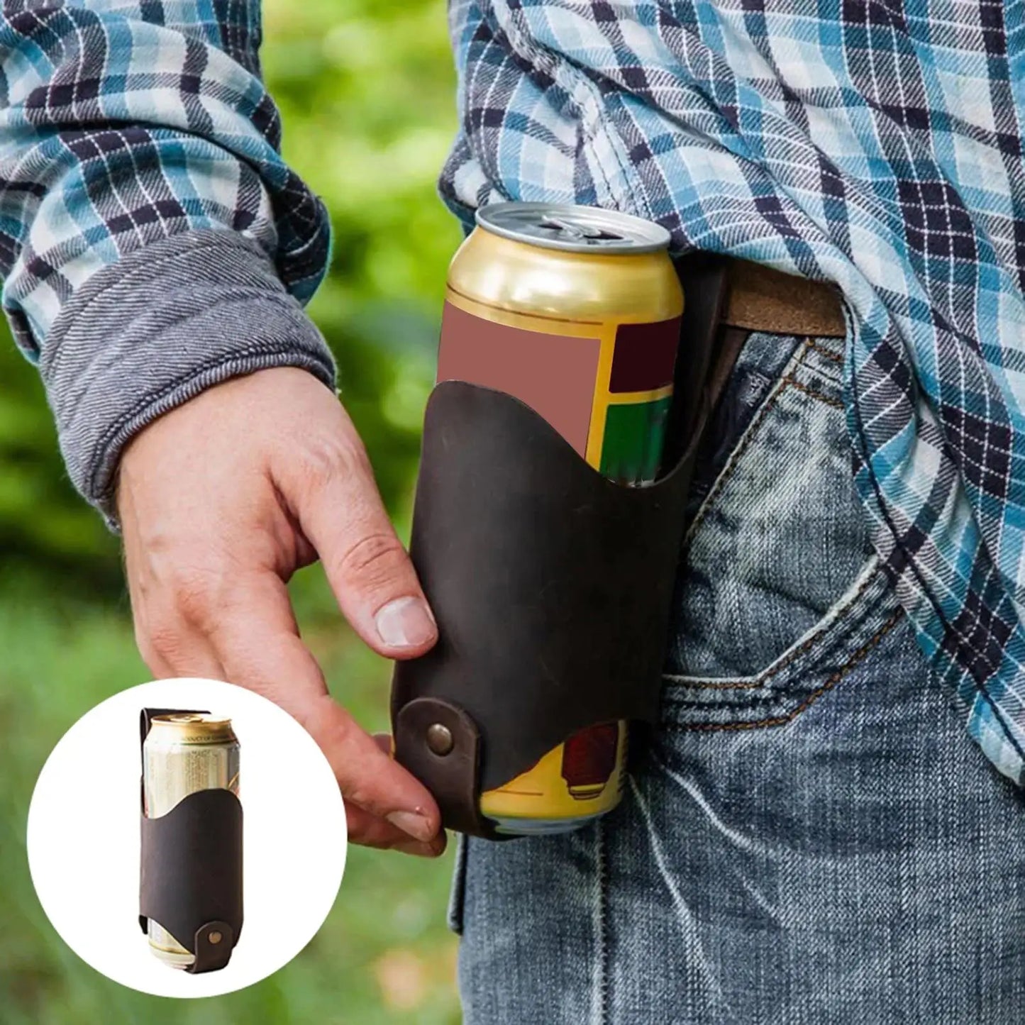 PU Leather Belt Bottle Holder – Outdoor Waist Drink Carrier
