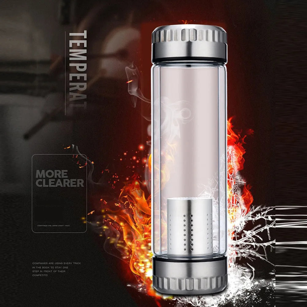 320/420ml Double Wall Glass Tea Water Bottle Have Filter Tumbler Tea-Strainer Water Bottle For Outdoor Office Tea Brewing Peaceful Pleasures Health and Wellness