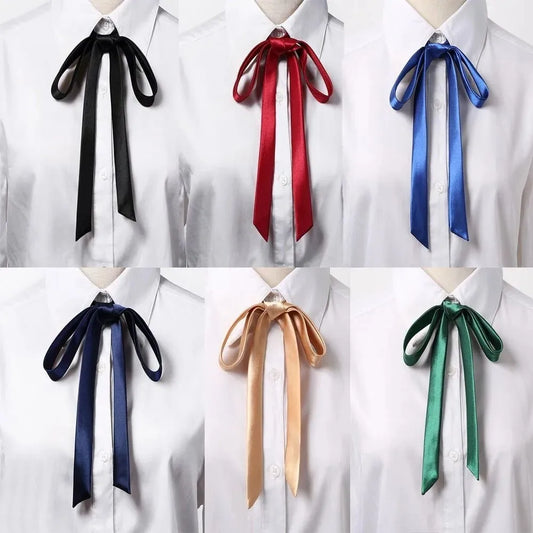 Korean Small Tie Bowtie College Style School Uniform Shirt Accessories Men's Women's Long Section Streamers Collars Flowers Peaceful Pleasures Health and Wellness