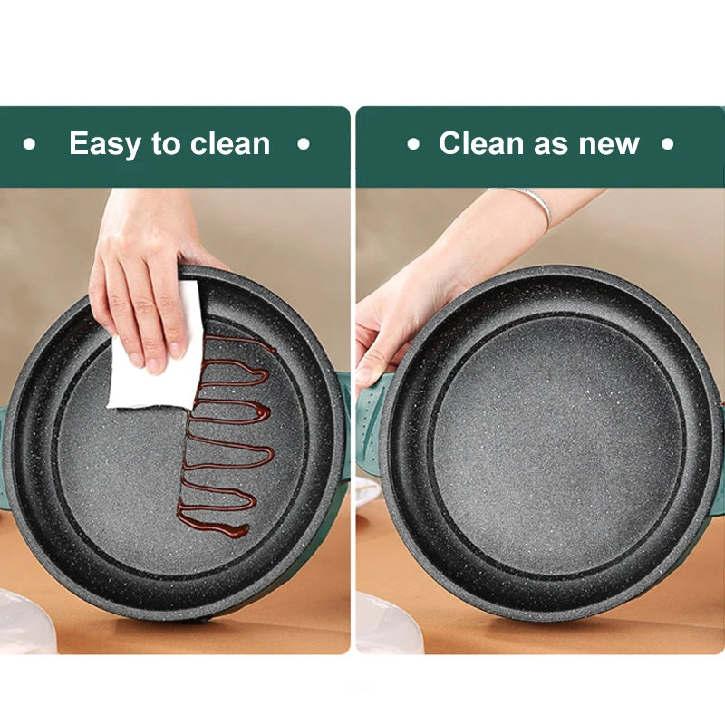 Electric MultiCooker Electric Frying Pan 220V Househould Barbecue Fried Steak Fish Omelette Frying Pan Non-stick Cooking Machine Peaceful Pleasures Health and Wellness