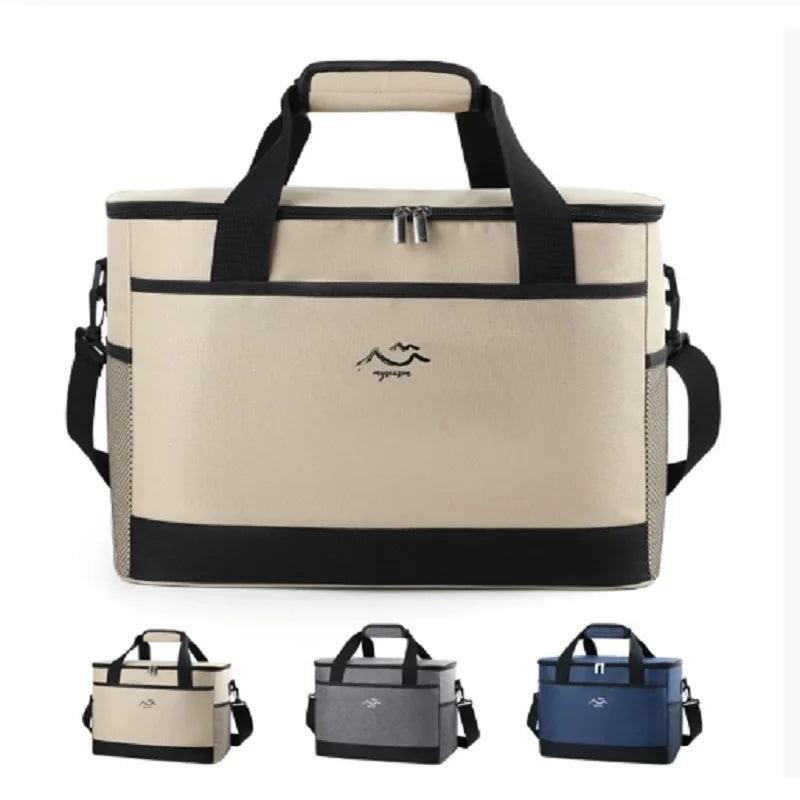 Large-Capacity Square Ice Packs Minimalist Insulated Lunch Box Bag Crossbody Fresh-Keeping Picnic Bag for Outdoor Use Peaceful Pleasures Health and Wellness