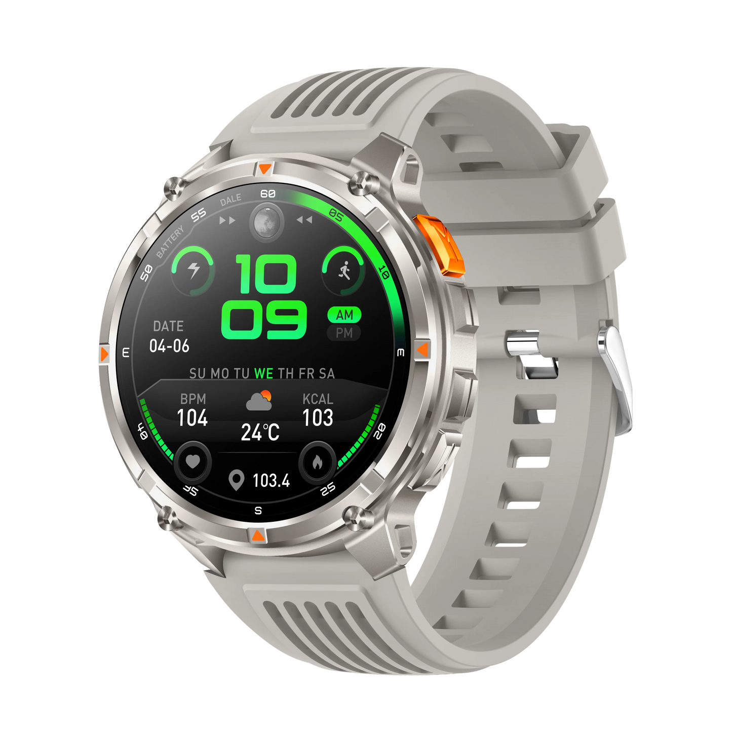 Yoateo Smart Watch – 1100mAh Battery, Bluetooth Call & Compass