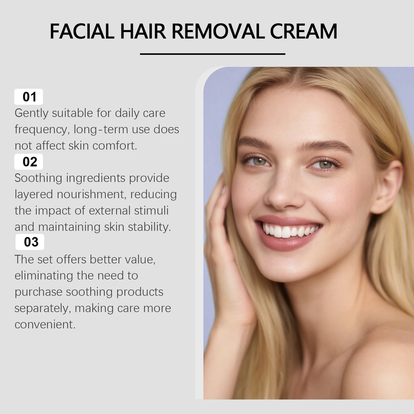 Eelhoe Facial Hair Removal Cream – Painless Gentle Depilatory