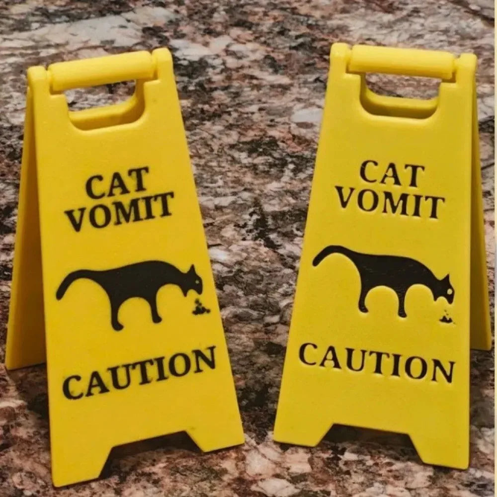Funny Pet Vomiting Warning Sign | Cat Dog Novelty Plaque
