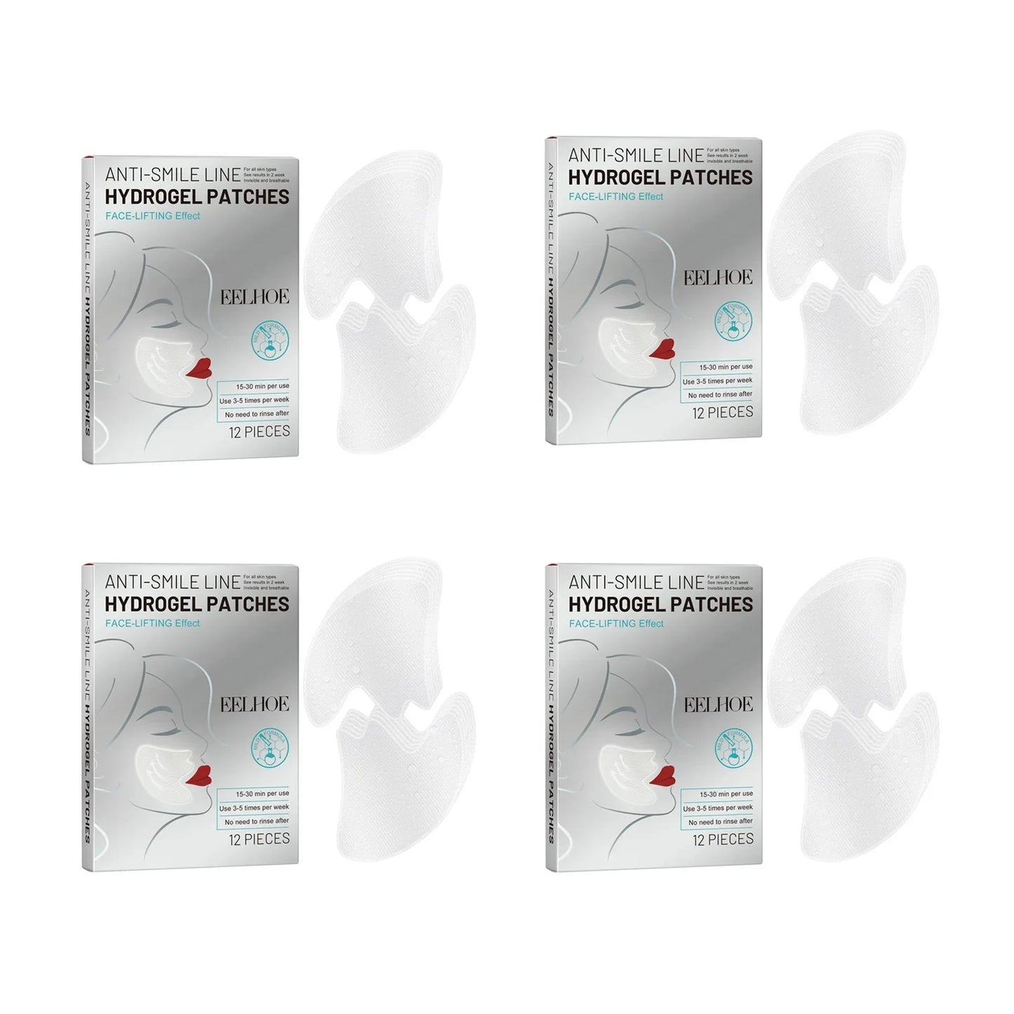 Eelhoe Smile Line Patches – Nasolabial Fold Anti-Aging, 12 Pcs
