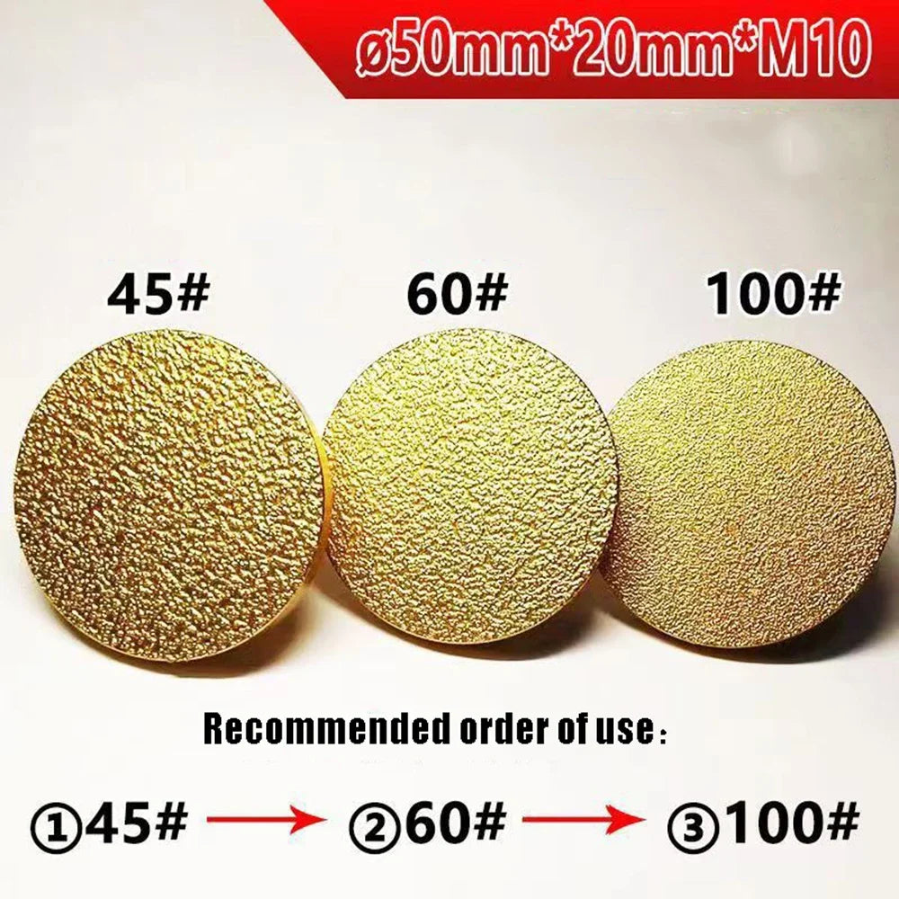 Diamond Brazed Flat Grinding Head 2" M10/M14 Stone Polishing Pad