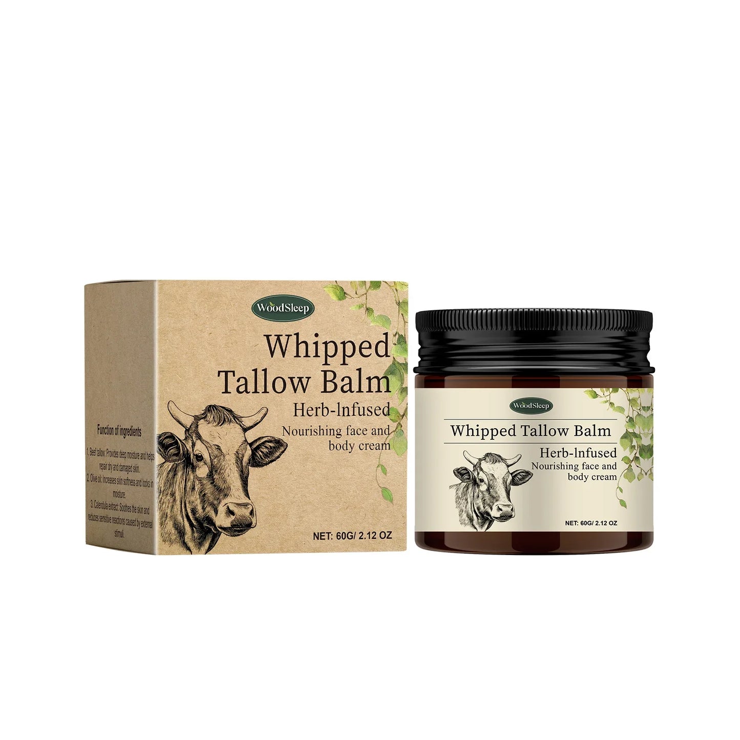 WOODSLEEP Whipped Tallow Balm – Face & Body Moisturizer