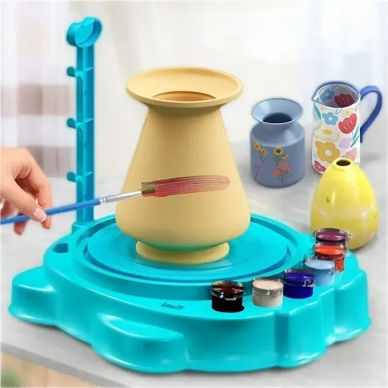Electric Pottery Wheel with Manual Handle & Foot Pedal: For School Ceramic DIY and Art Craft Peaceful Pleasures Health and Wellness
