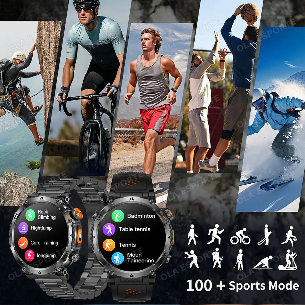 New Military GPS Sports Smart Watch Men Compass 3ATM Waterproof Swim Fitness Tracker AMOLED HD SmartWatches 850Mah Battery HW12 Peaceful Pleasures Health and Wellness