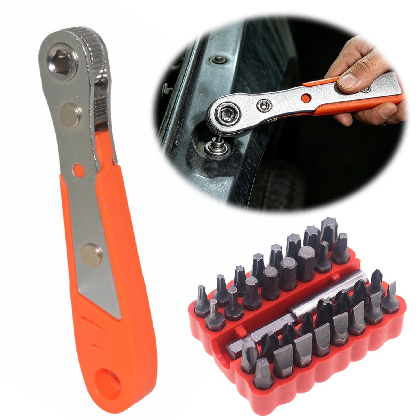 Right Angle Screwdriver Set 1/4 Mini Ratchet Wrench Magnetic 1/4 Bits 90 Degree Offset Screwdriver Metric Home & Outdoor Repairs Peaceful Pleasures Health and Wellness