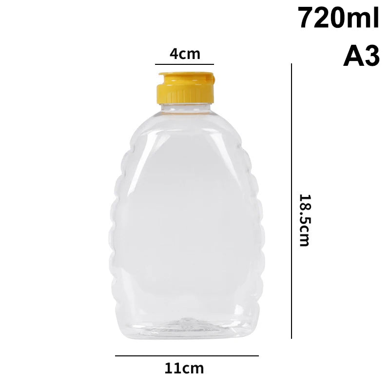 Reusable Clear Squeeze Honey Bottle with Lid | Plastic Dispenser