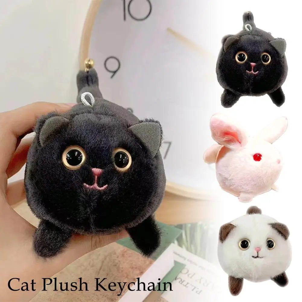 Cat Plush Key Rings Door Keyring Bag Pendant Keychain Women Cute Doll